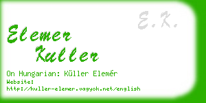 elemer kuller business card